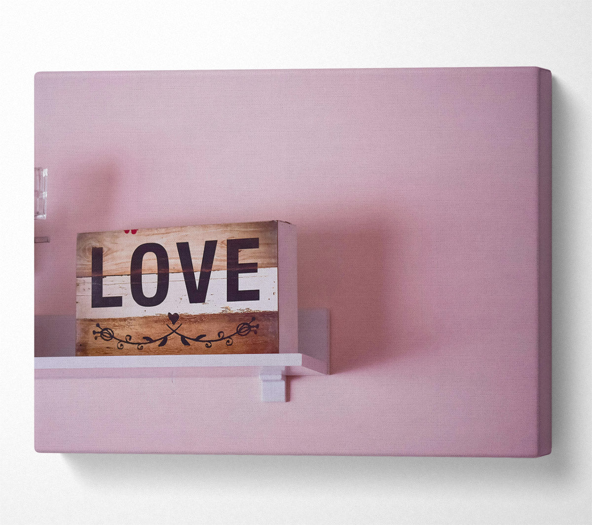 Pink Love Sign Canvas Wall Art