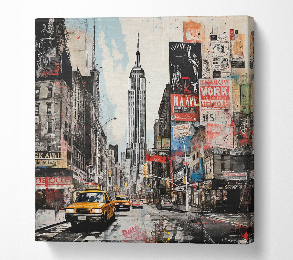 New York Times Square Sketch Canvas Art