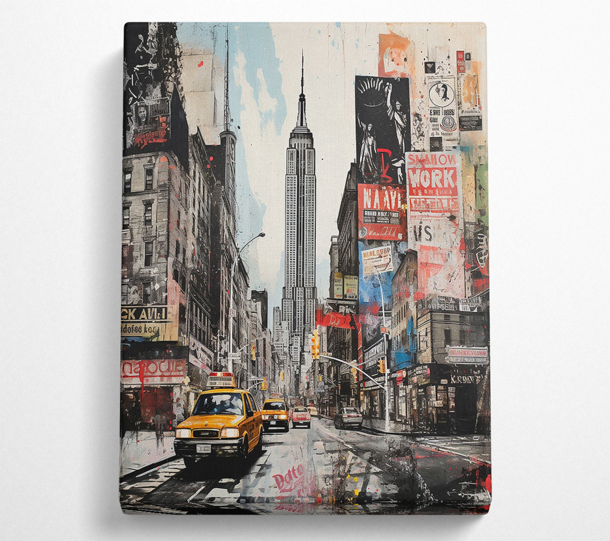 New York Times Square Sketch Canvas Art