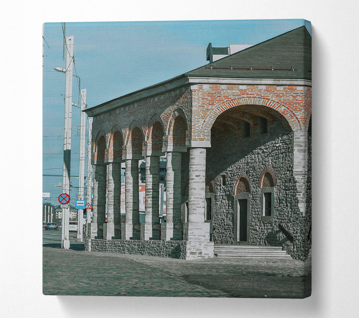 Red Brick Arched Entrance Canvas Wall Art