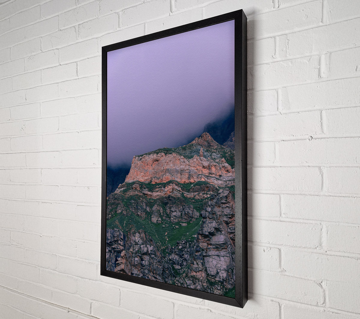 Purple Peaks And Fog Canvas Wall Art