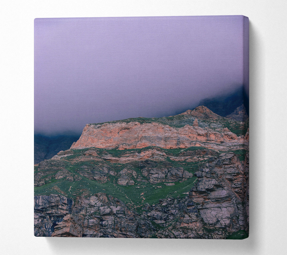 Purple Peaks And Fog Canvas Wall Art