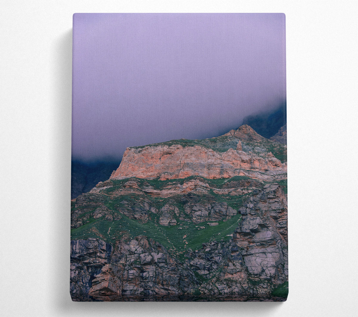 Purple Peaks And Fog Canvas Wall Art