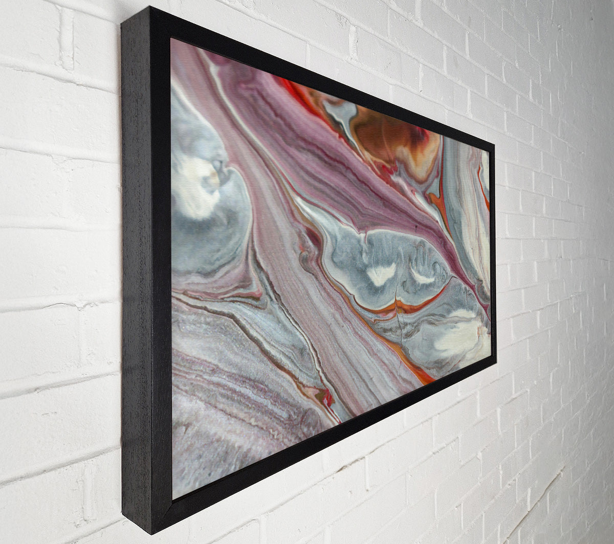 Silver Swirling Streams Canvas Wall Art