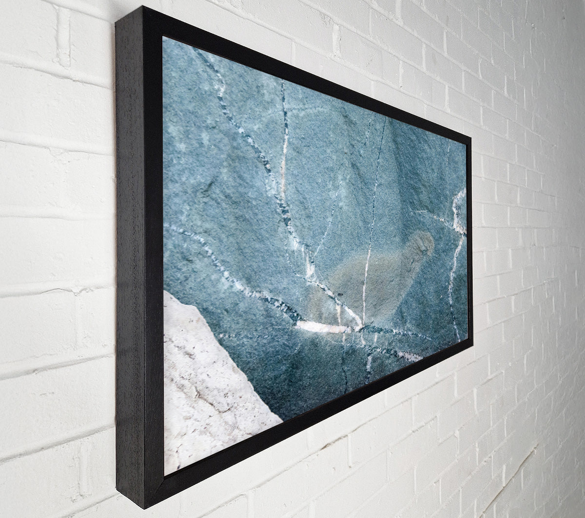 Teal Veined Stone Canvas Wall Art