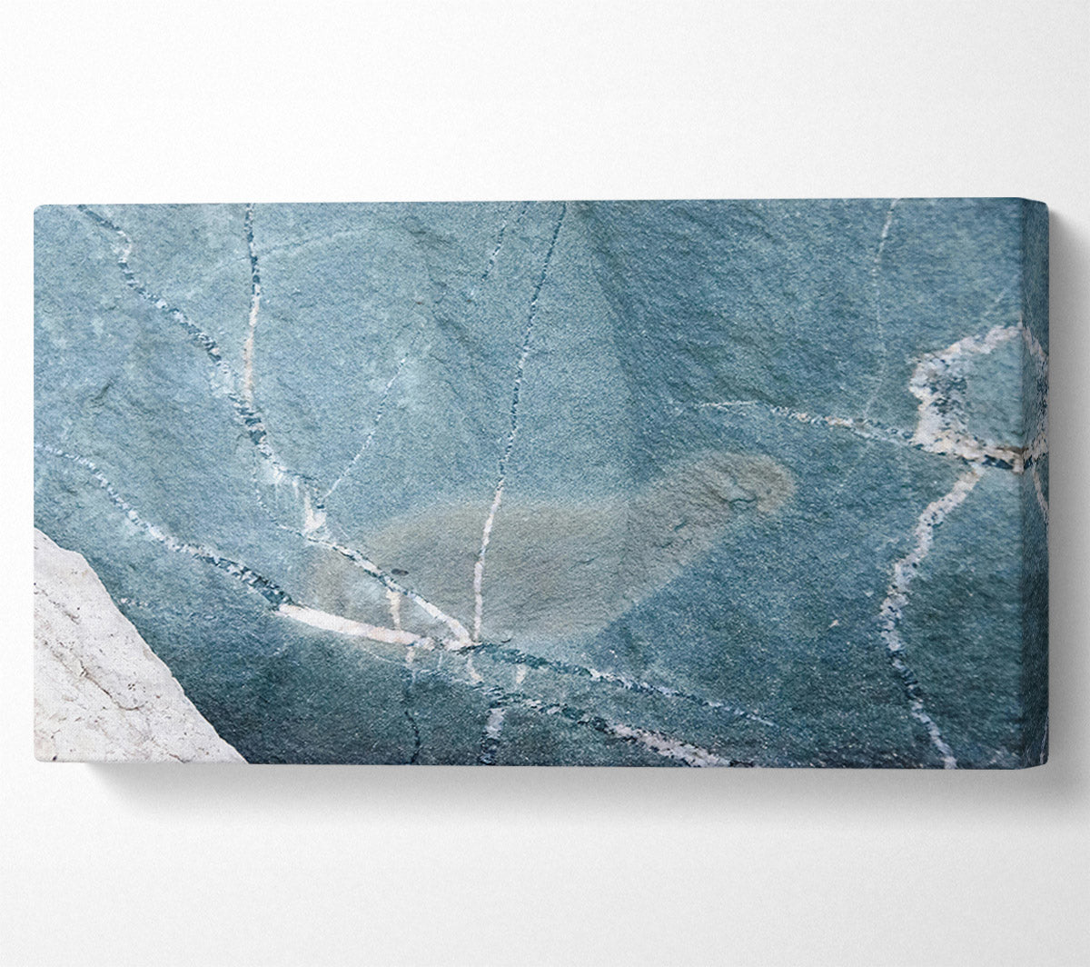 Teal Veined Stone Canvas Wall Art