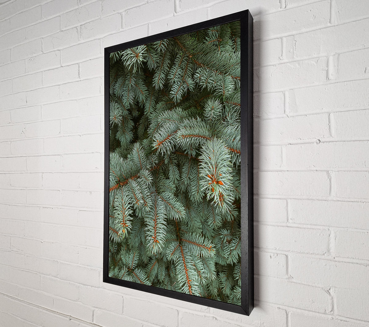 Silver Pine Needles Canvas Wall Art