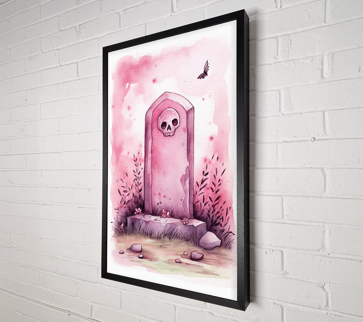Pink Gravestone Canvas Wall Art