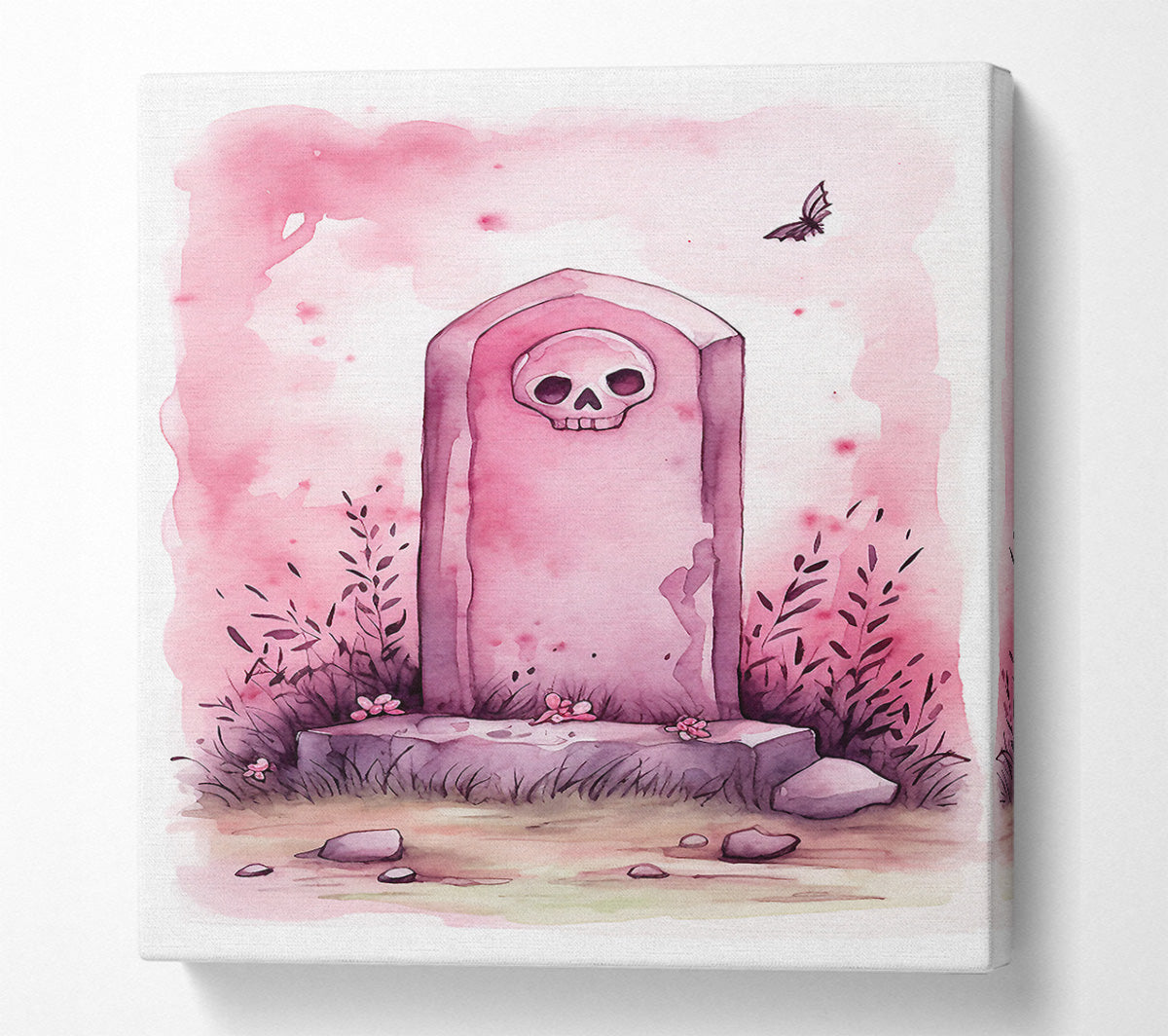 Pink Gravestone Canvas Wall Art