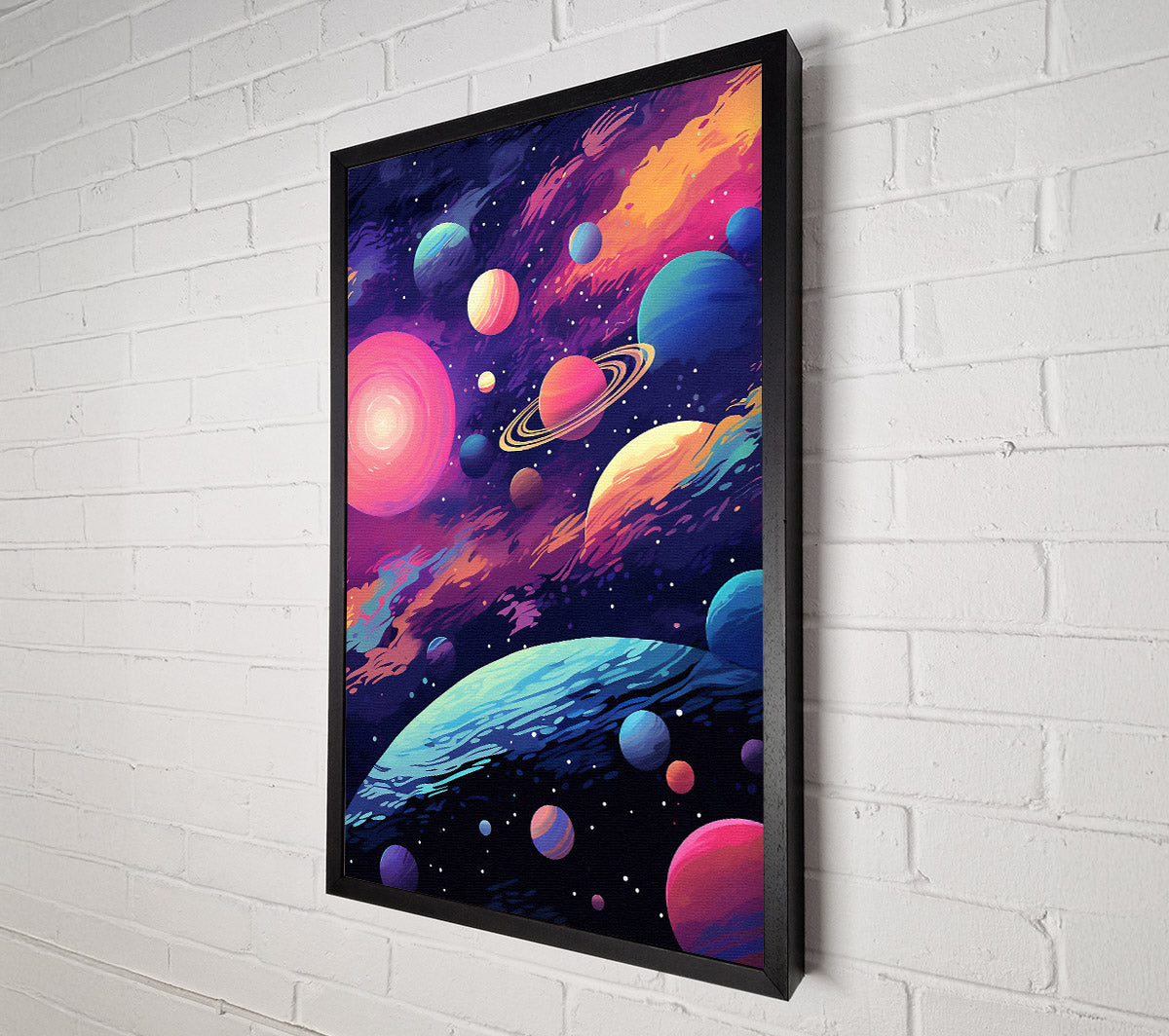 Planet Cosmic Brushstrokes Canvas Wall Art