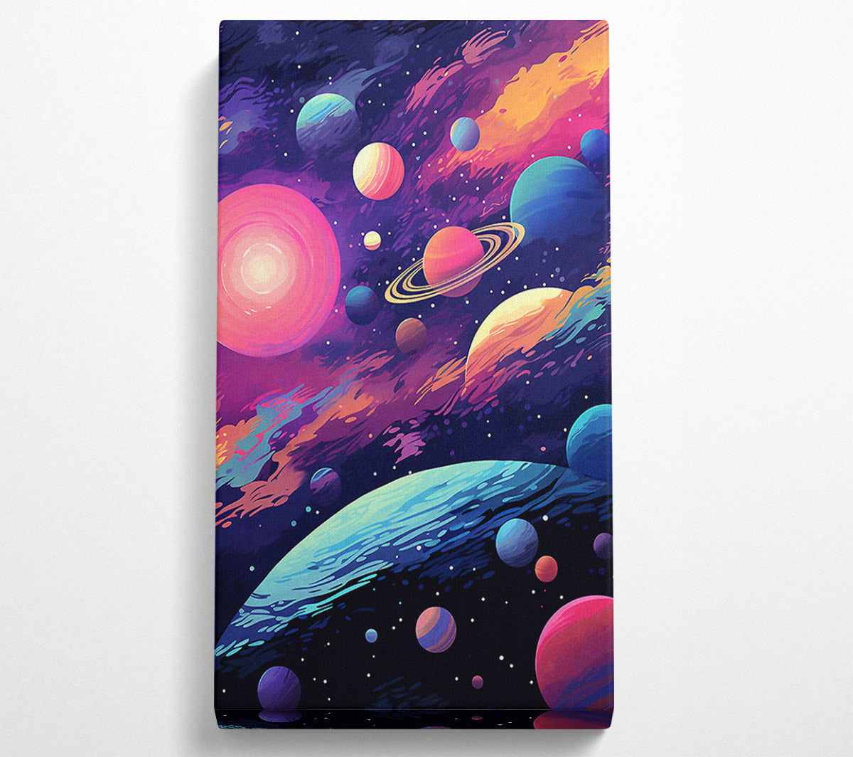 Planet Cosmic Brushstrokes Canvas Wall Art