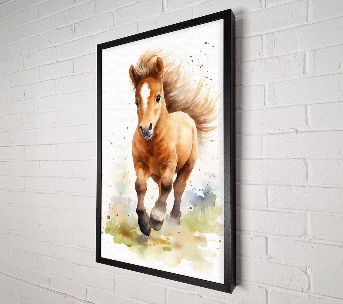 Pony Watercolour Canvas Wall Art