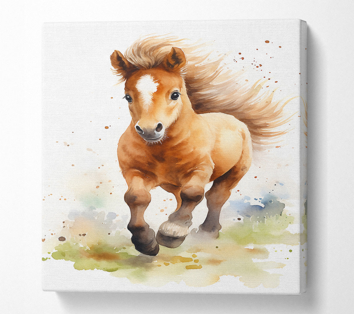 Pony Watercolour Canvas Wall Art