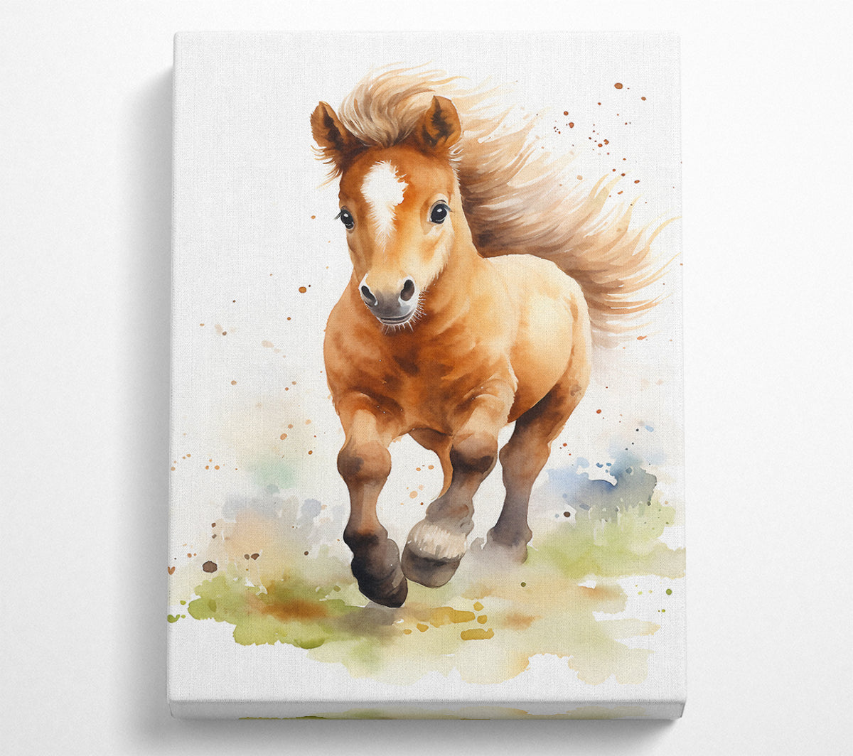 Pony Watercolour Canvas Wall Art