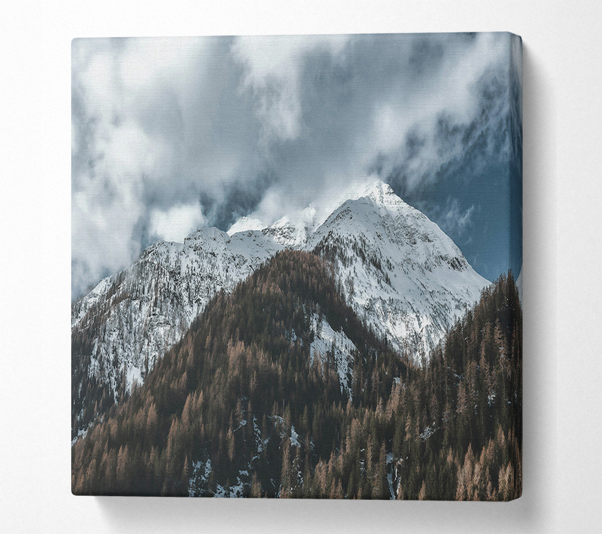 White Peaks Through Clouds Canvas Art