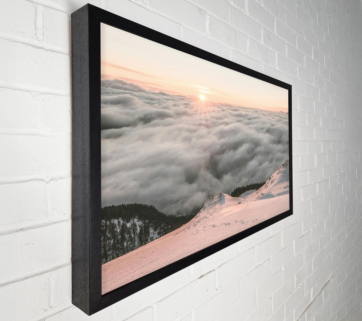 Pink Sky Above Clouds Canvas Wall Art