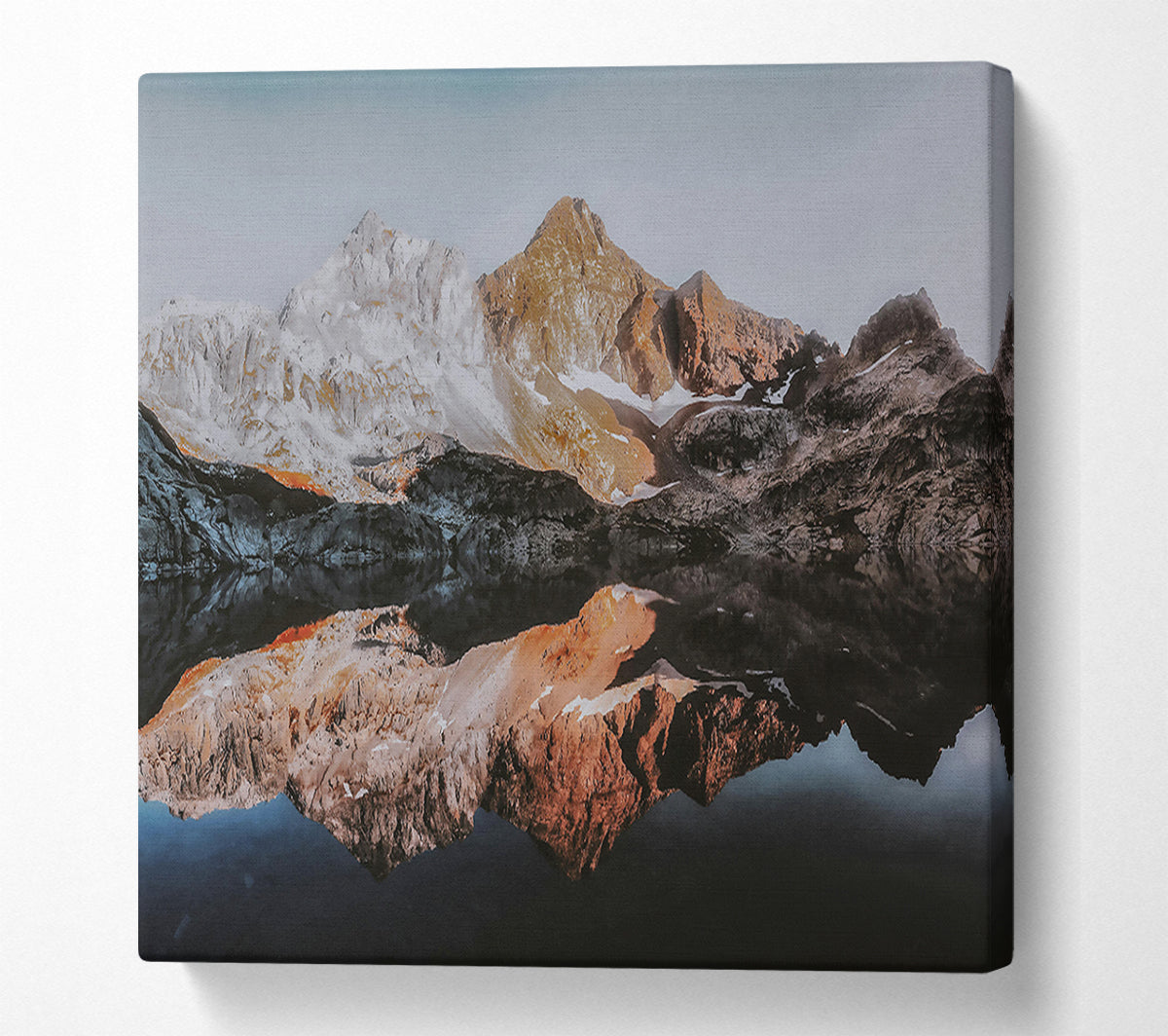 Red Mountain Reflection Canvas Art