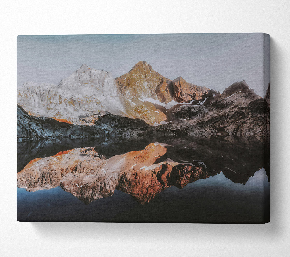 Red Mountain Reflection Canvas Art