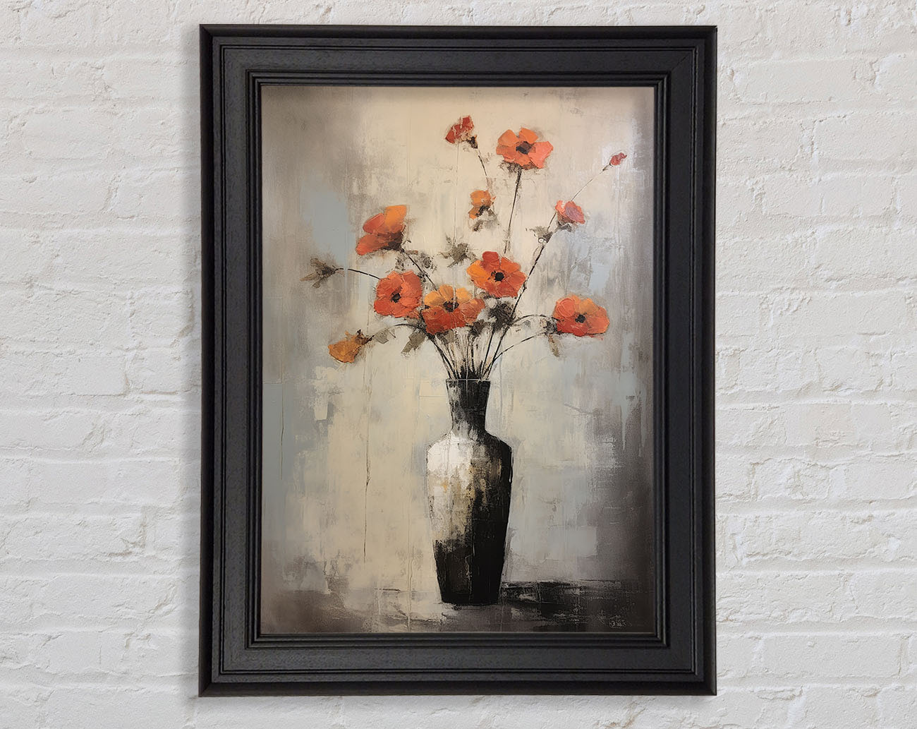 Poppy Vase Abstract Framed Print