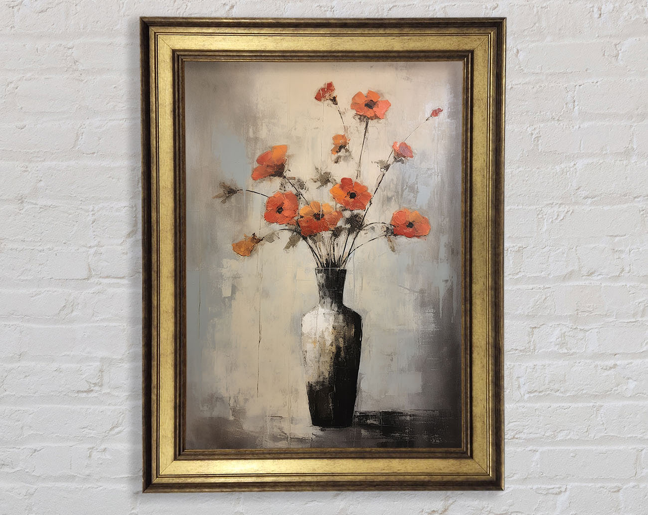 Poppy Vase Abstract Framed Print