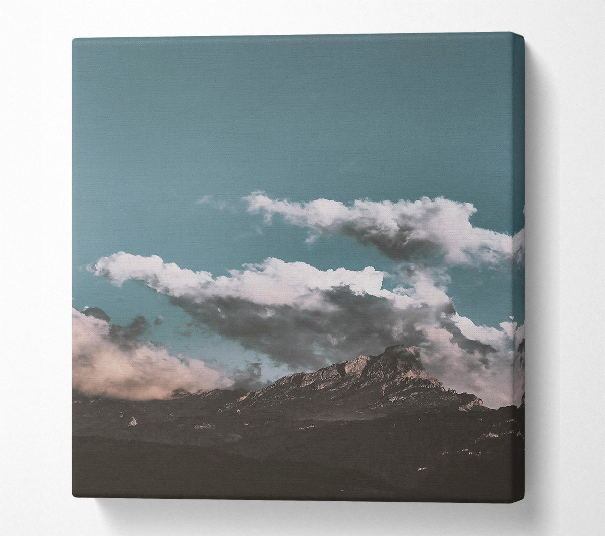 Teal Mountain Dreams Canvas Wall Art