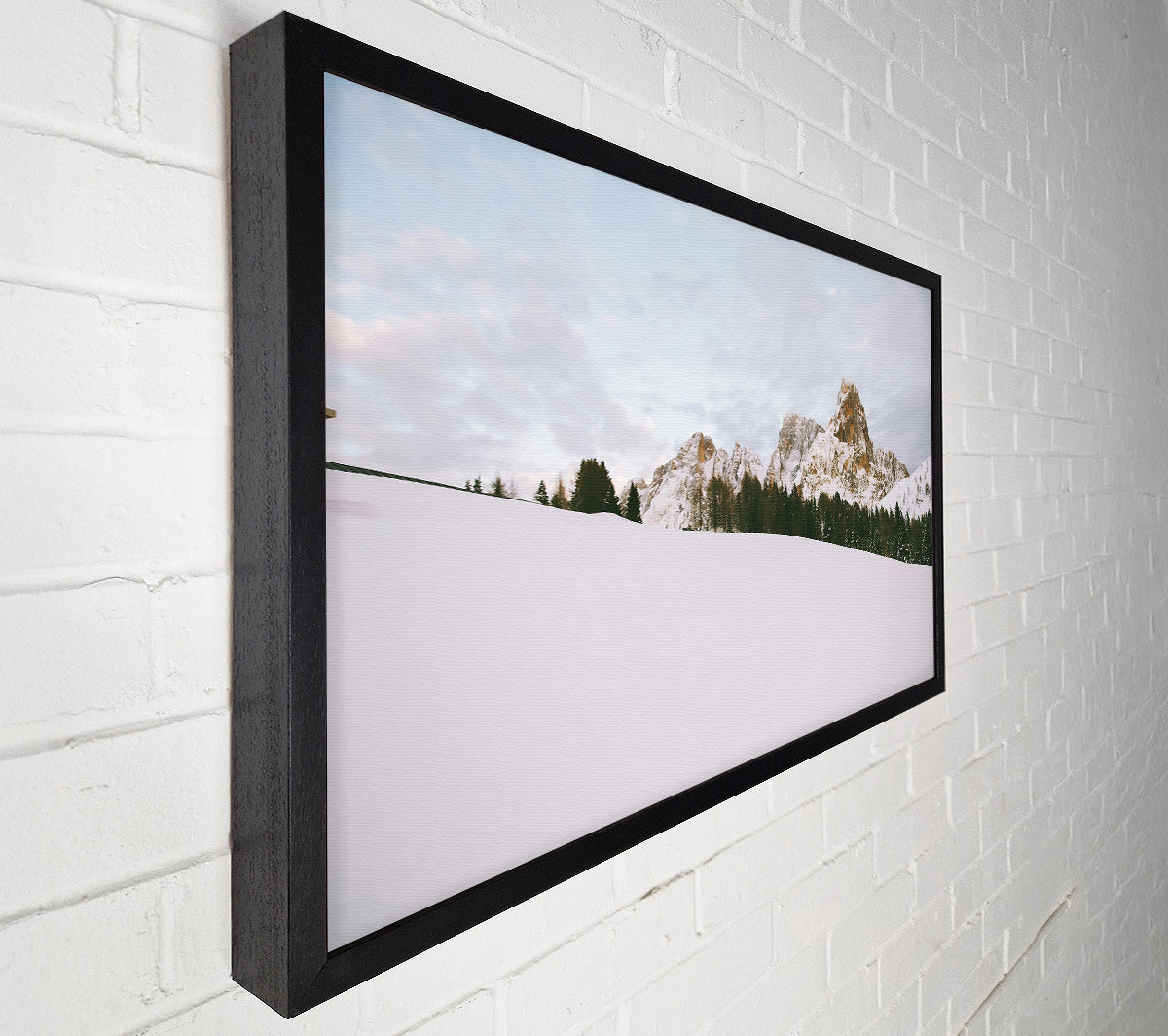 White And Golden Peaks Canvas Wall Art