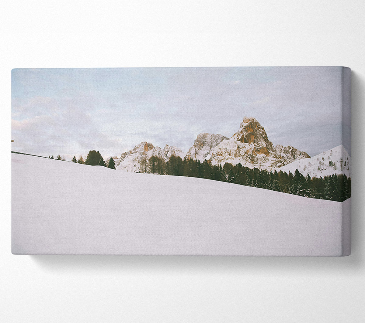 White And Golden Peaks Canvas Wall Art