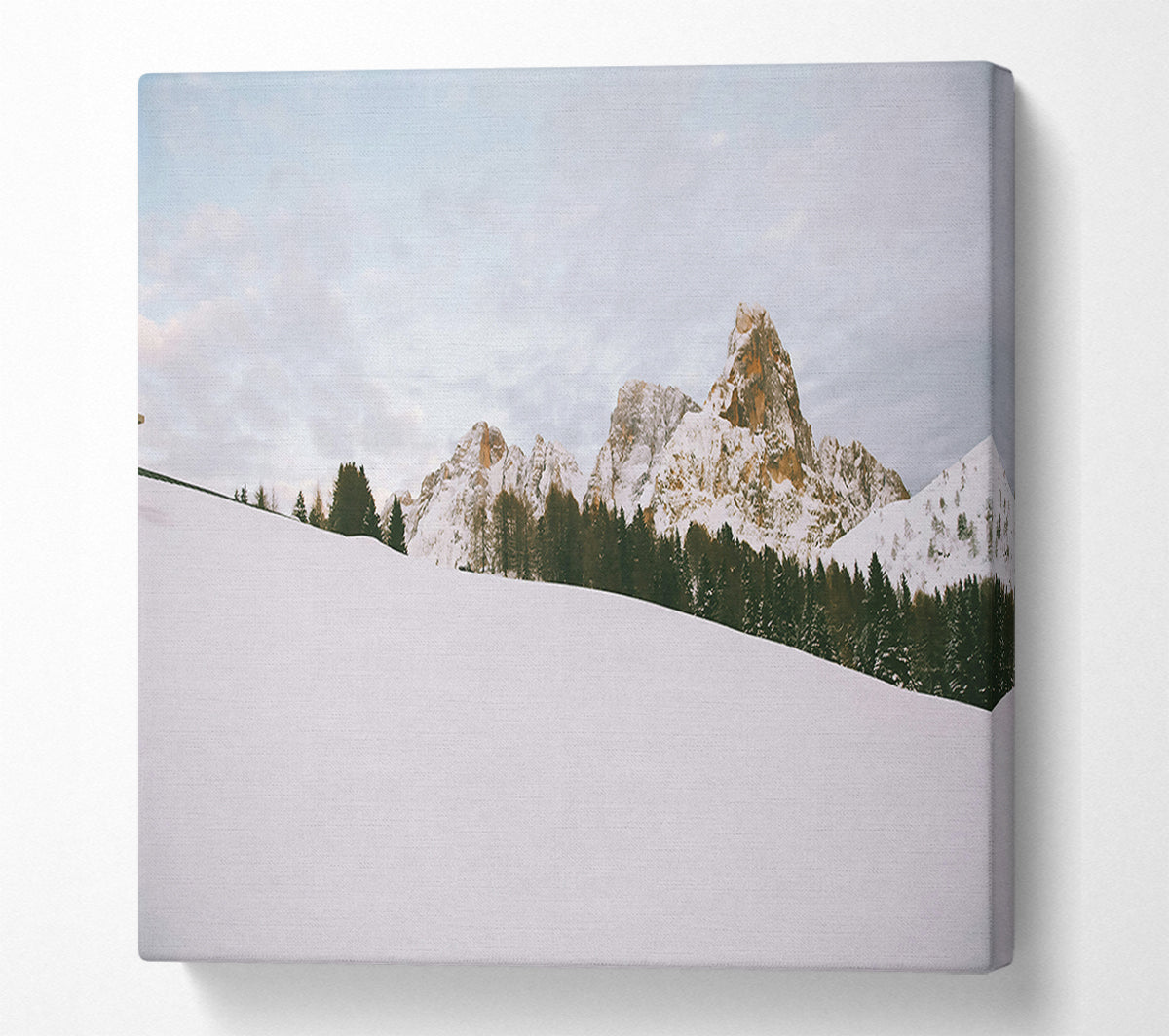 White And Golden Peaks Canvas Wall Art