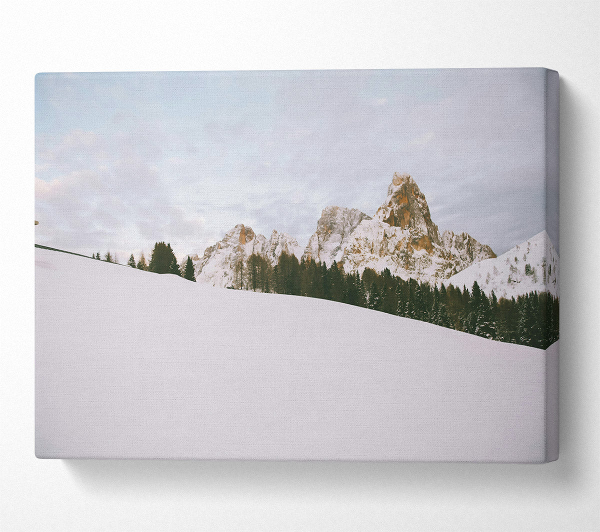 White And Golden Peaks Canvas Wall Art