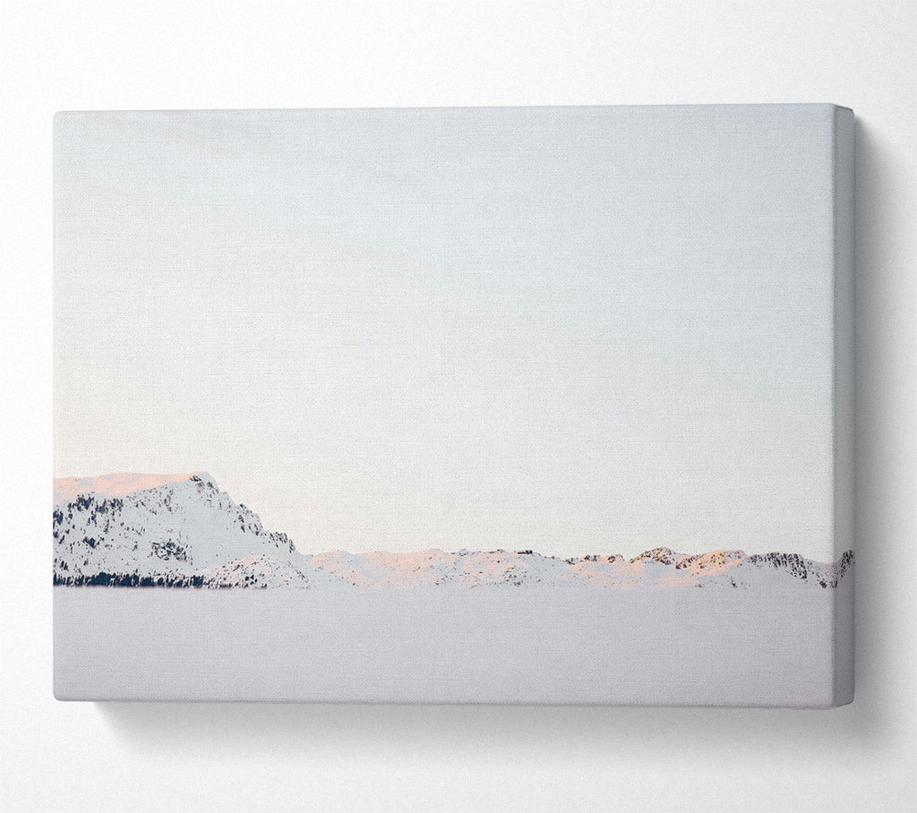 Pink Sky Mountains Canvas Wall Art