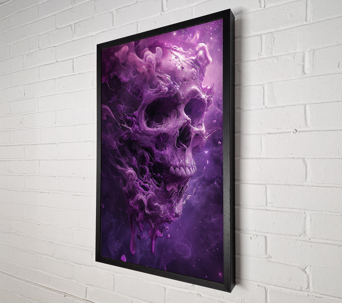 Purple Cosmic Skull Canvas Wall Art