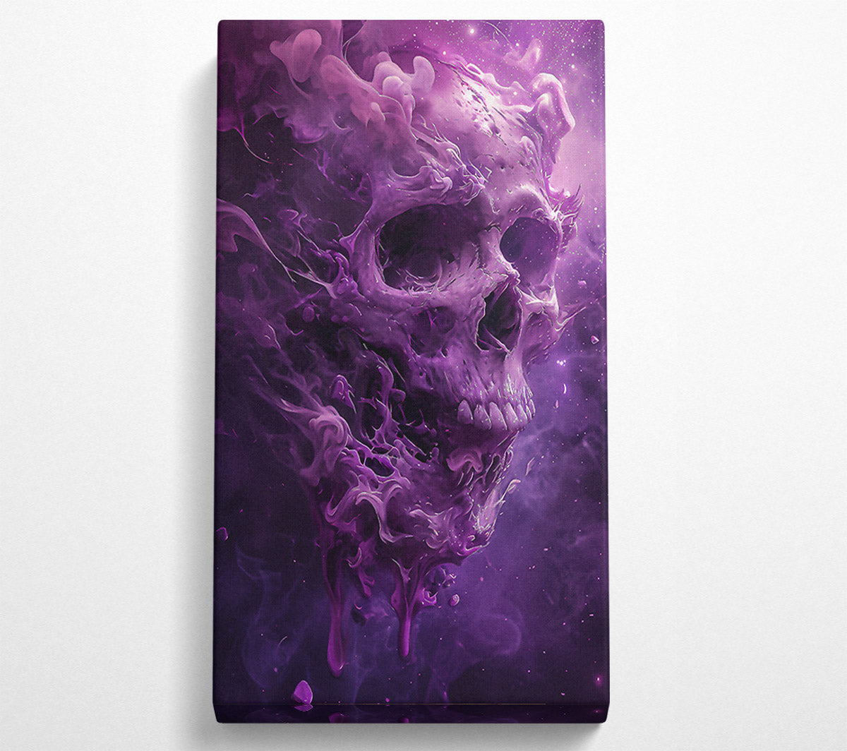 Purple Cosmic Skull Canvas Wall Art