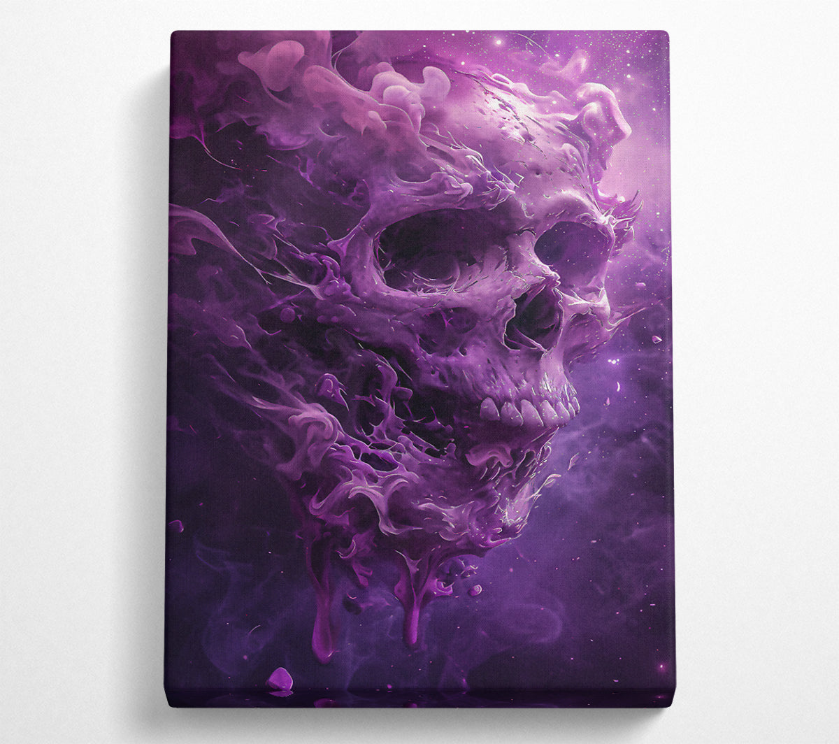 Purple Cosmic Skull Canvas Wall Art