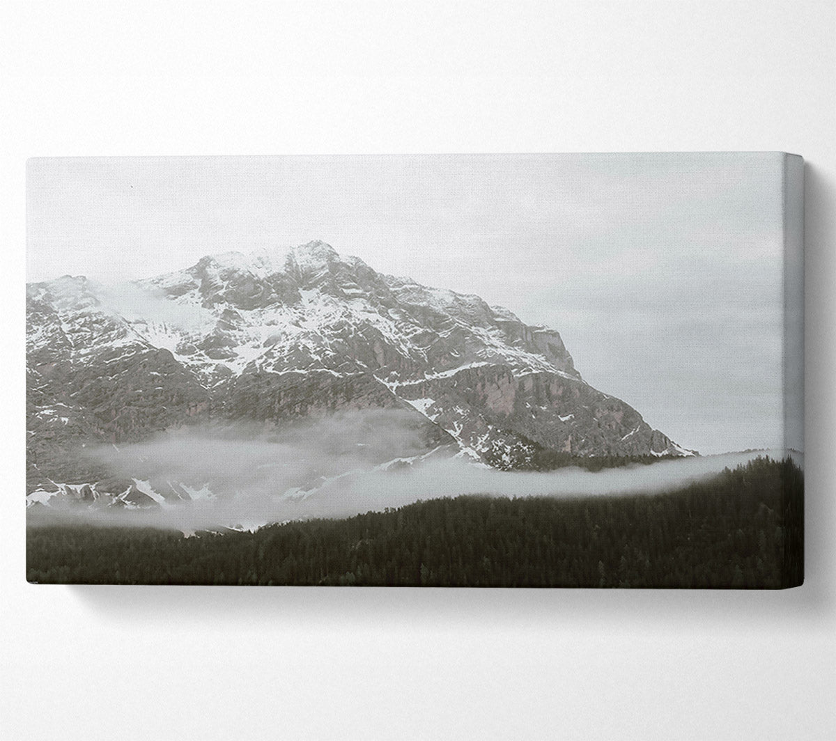 White Peak Through Fog Canvas Wall Art