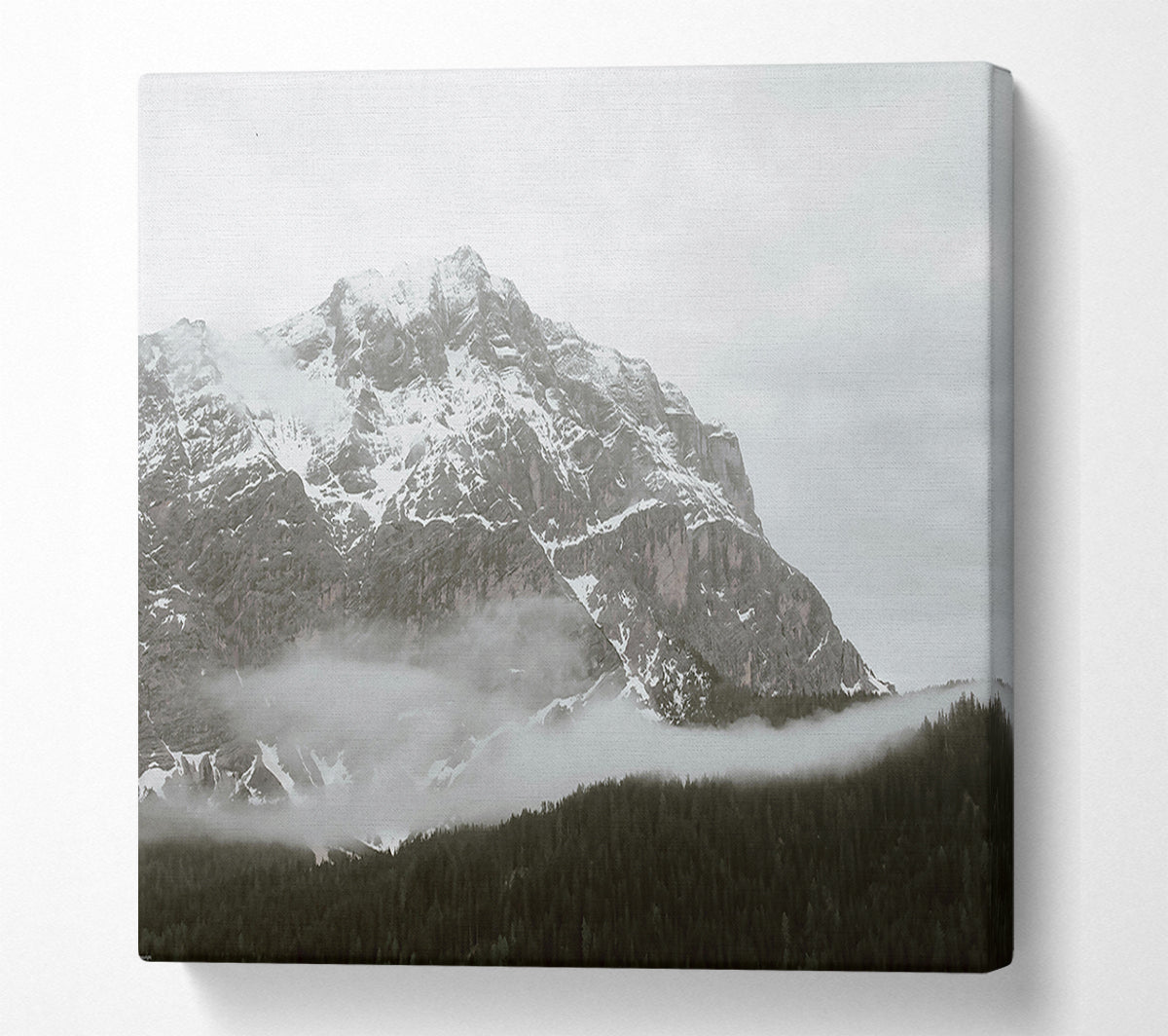 White Peak Through Fog Canvas Wall Art