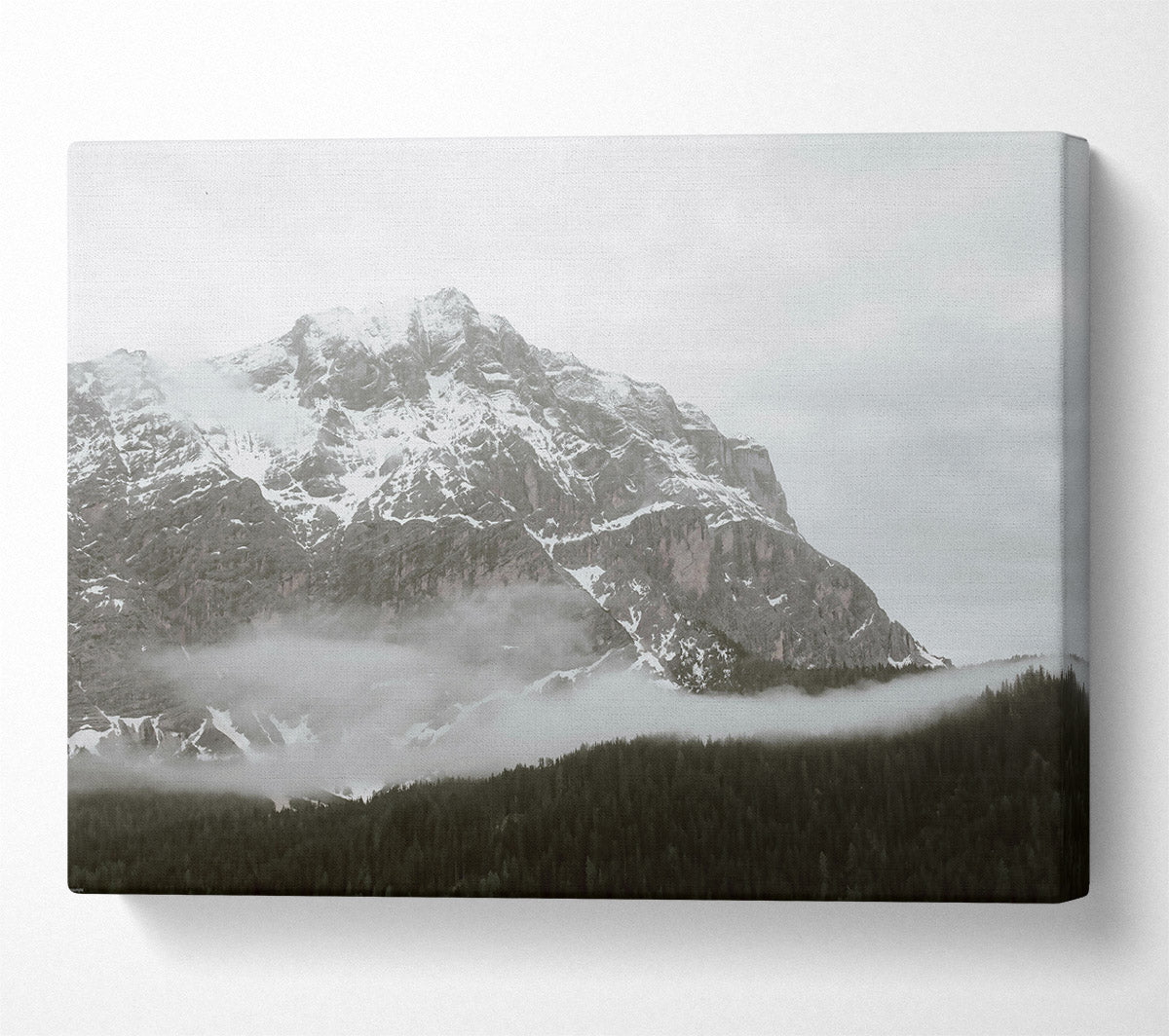 White Peak Through Fog Canvas Wall Art