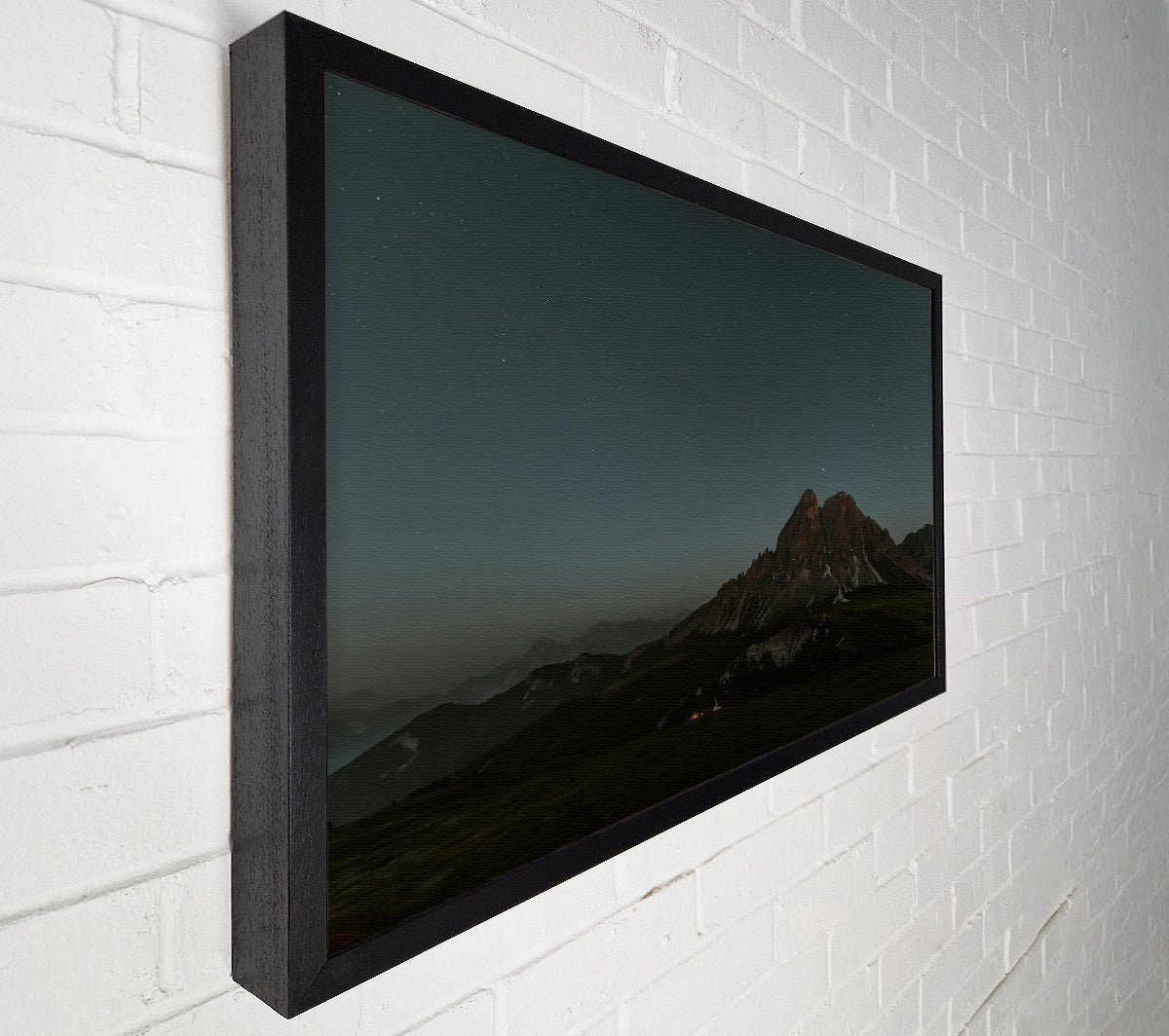 Starry Brown Mountain Canvas Wall Art
