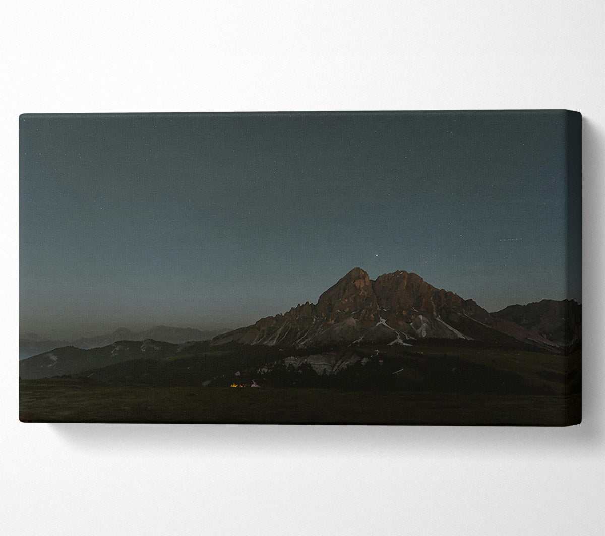Starry Brown Mountain Canvas Wall Art