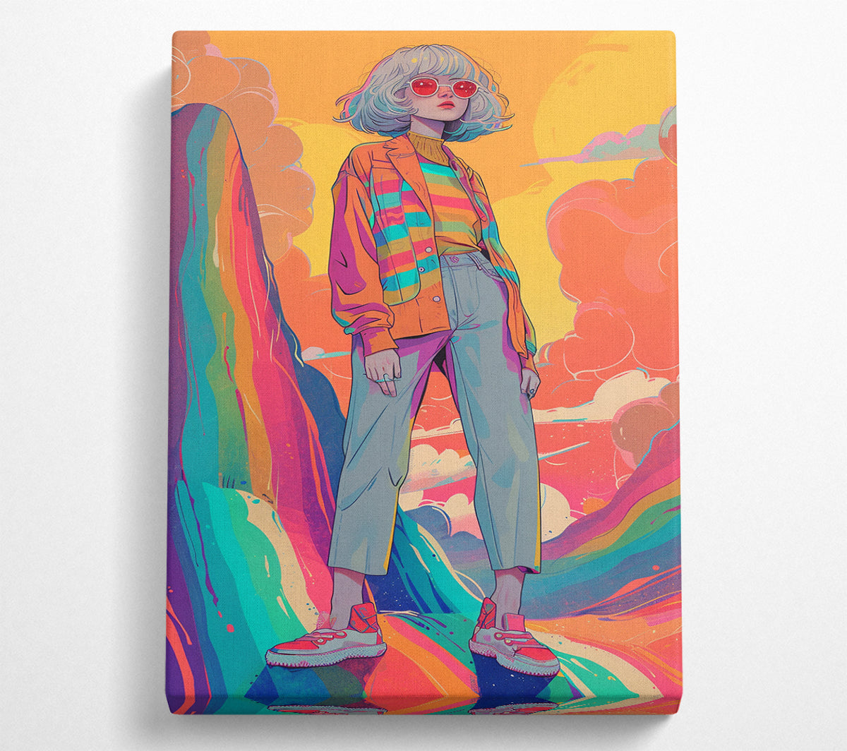 Rainbow Girl Canvas Wall Art