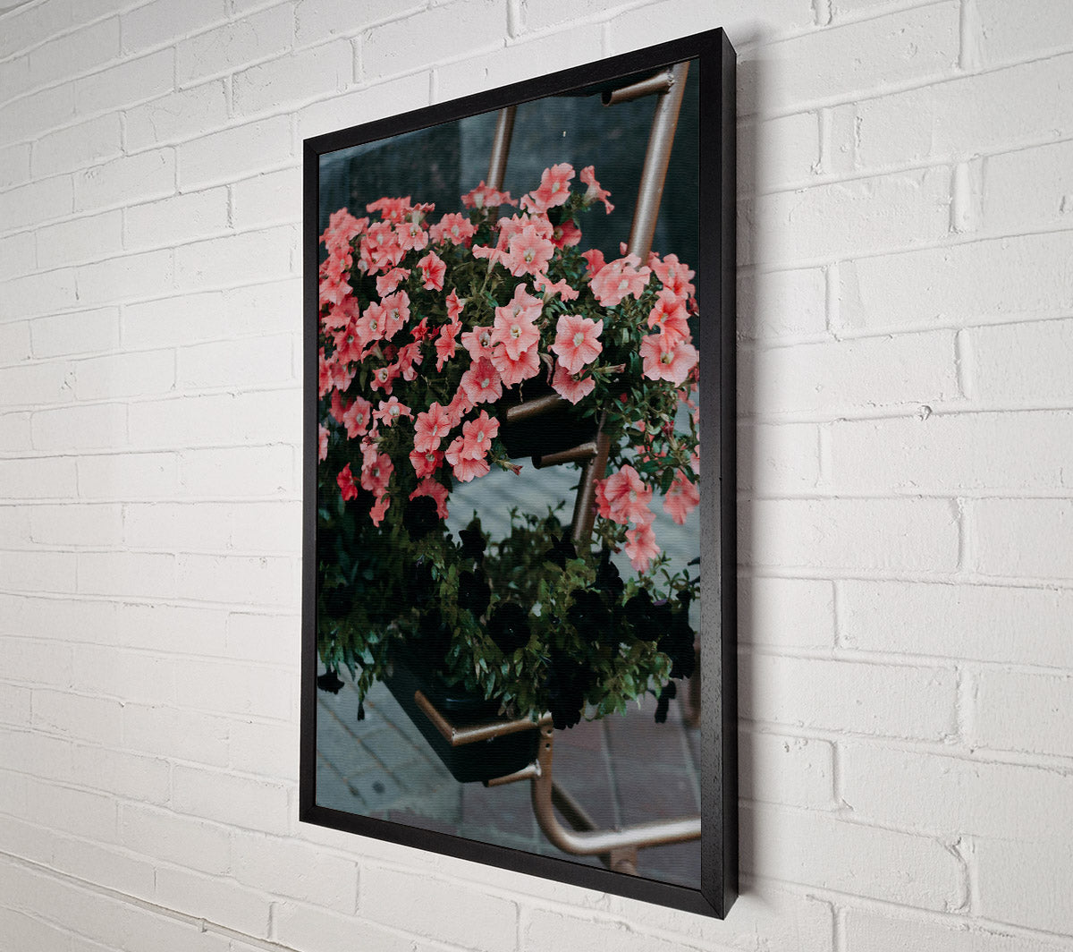 Pink Petunias And Rust Canvas Print