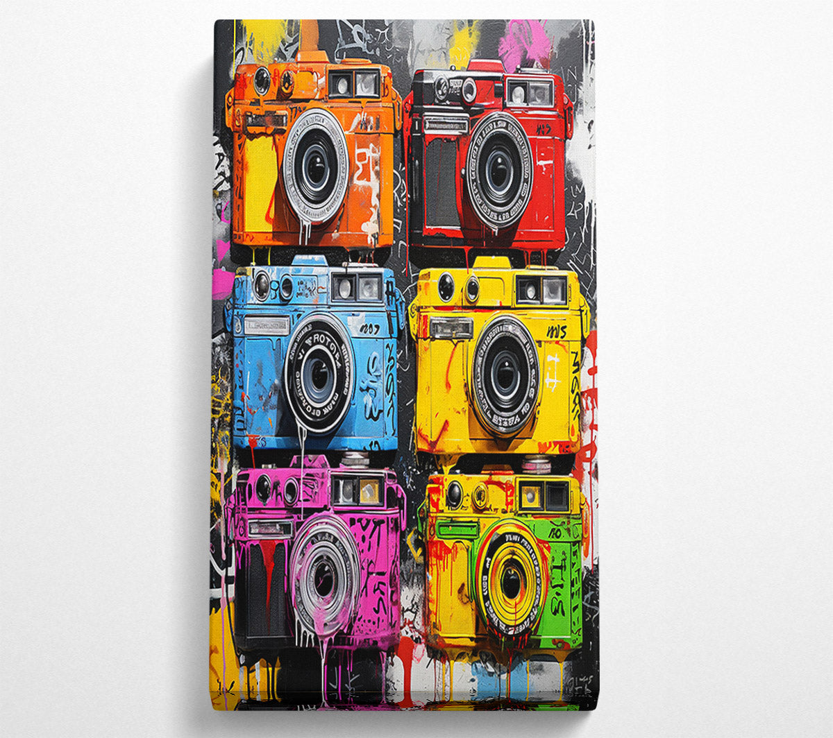 Retro Camera Urban Retro Canvas Wall Art