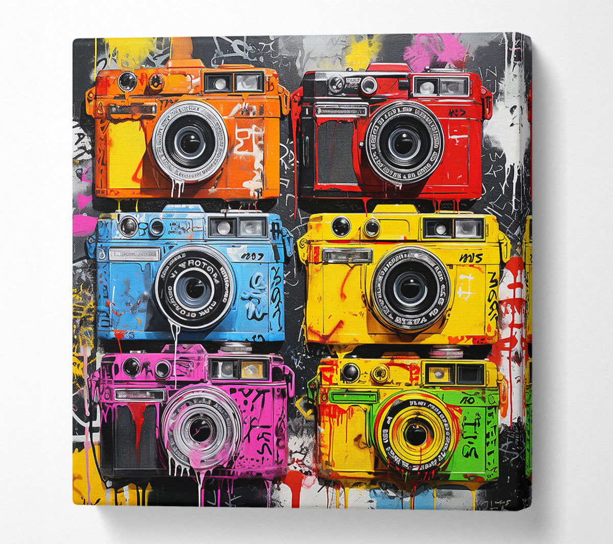 Retro Camera Urban Retro Canvas Wall Art