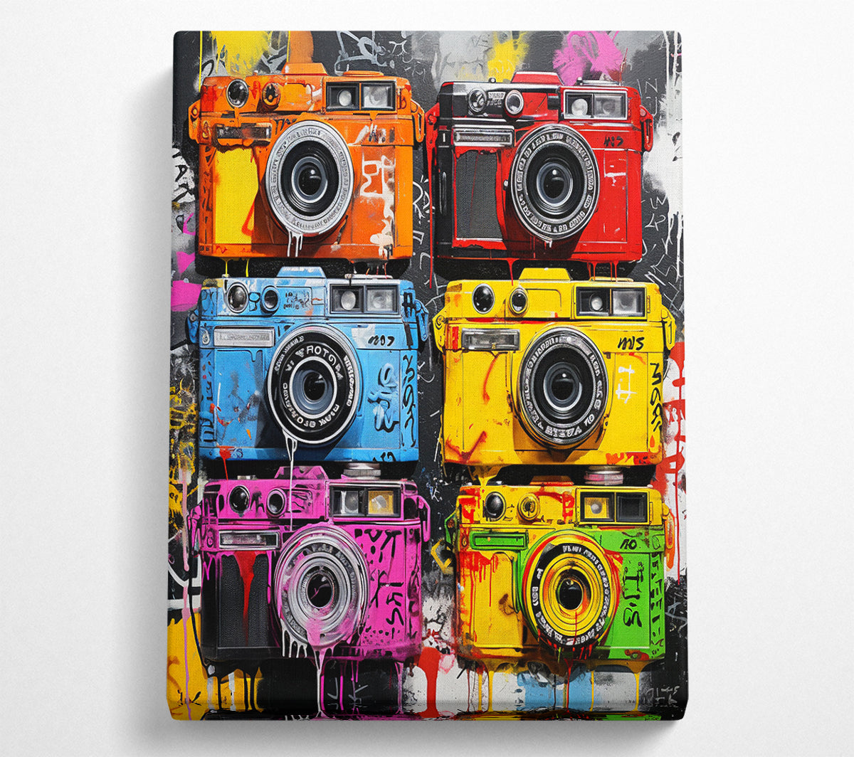 Retro Camera Urban Retro Canvas Wall Art