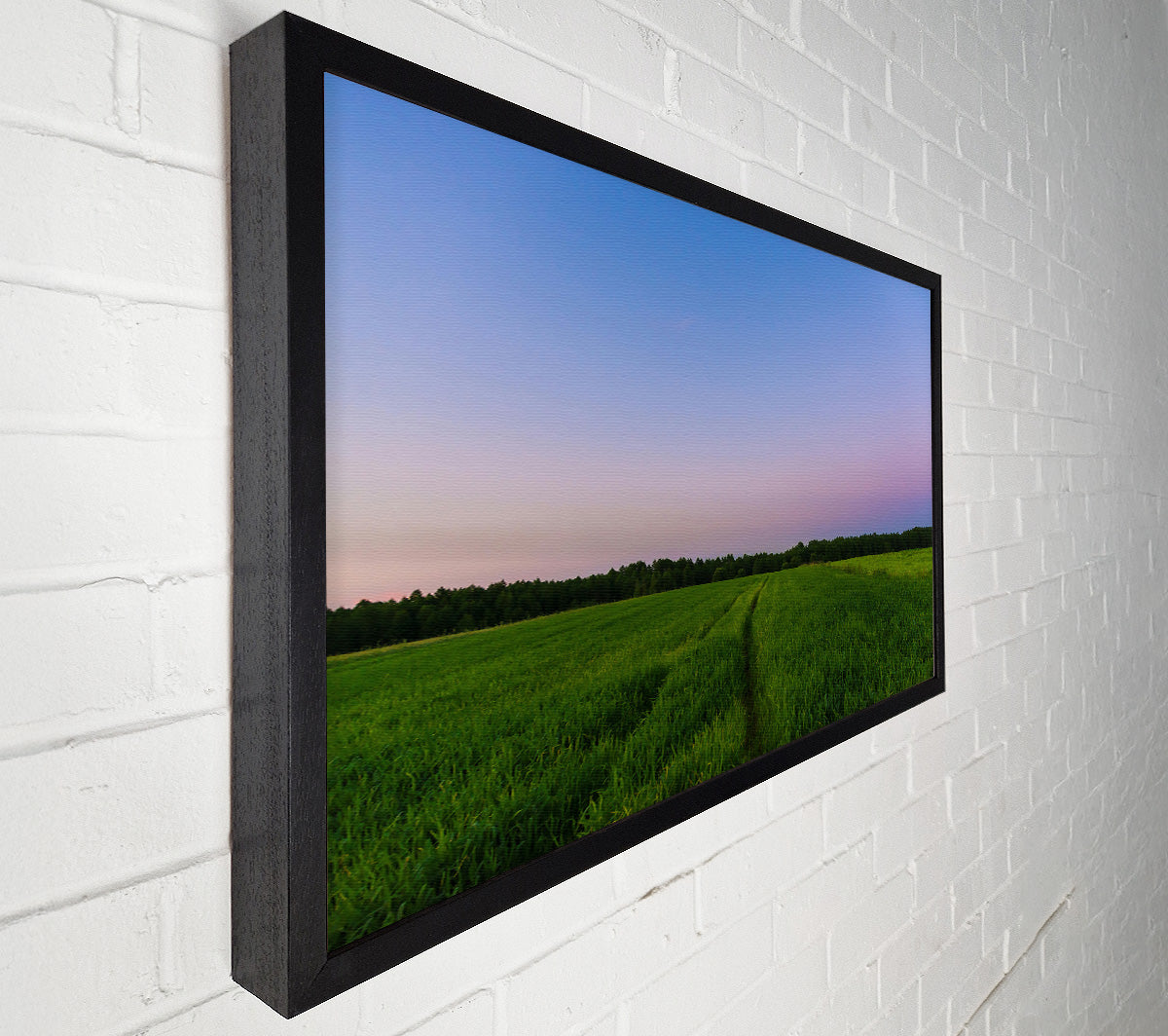 Purple Sky Field Path Canvas Wall Art