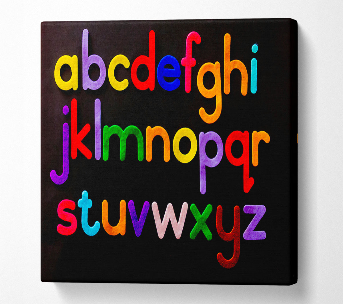 Rainbow Alphabet Letters Canvas Wall Art