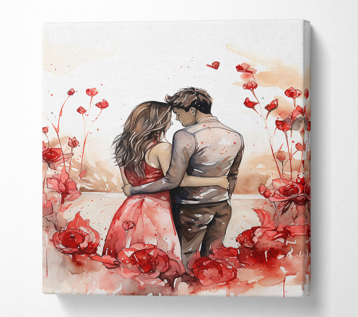 Roses And Hugs Canvas Wall Art
