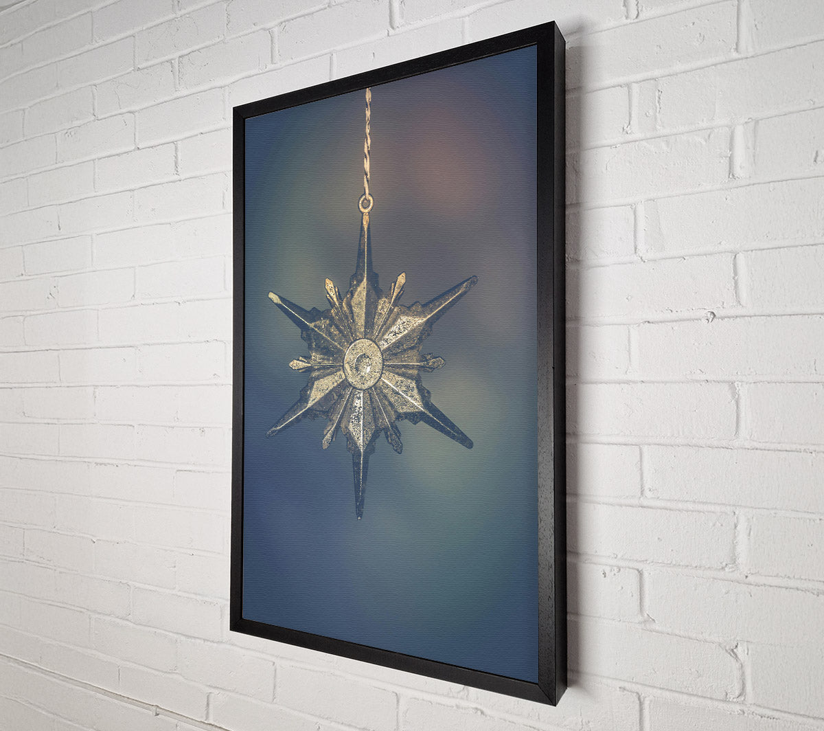 Silver Star Of Hope Canvas Wall Art