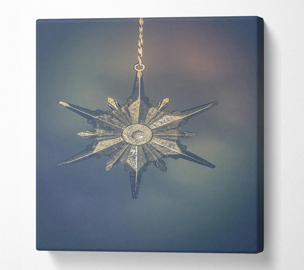 Silver Star Of Hope Canvas Wall Art