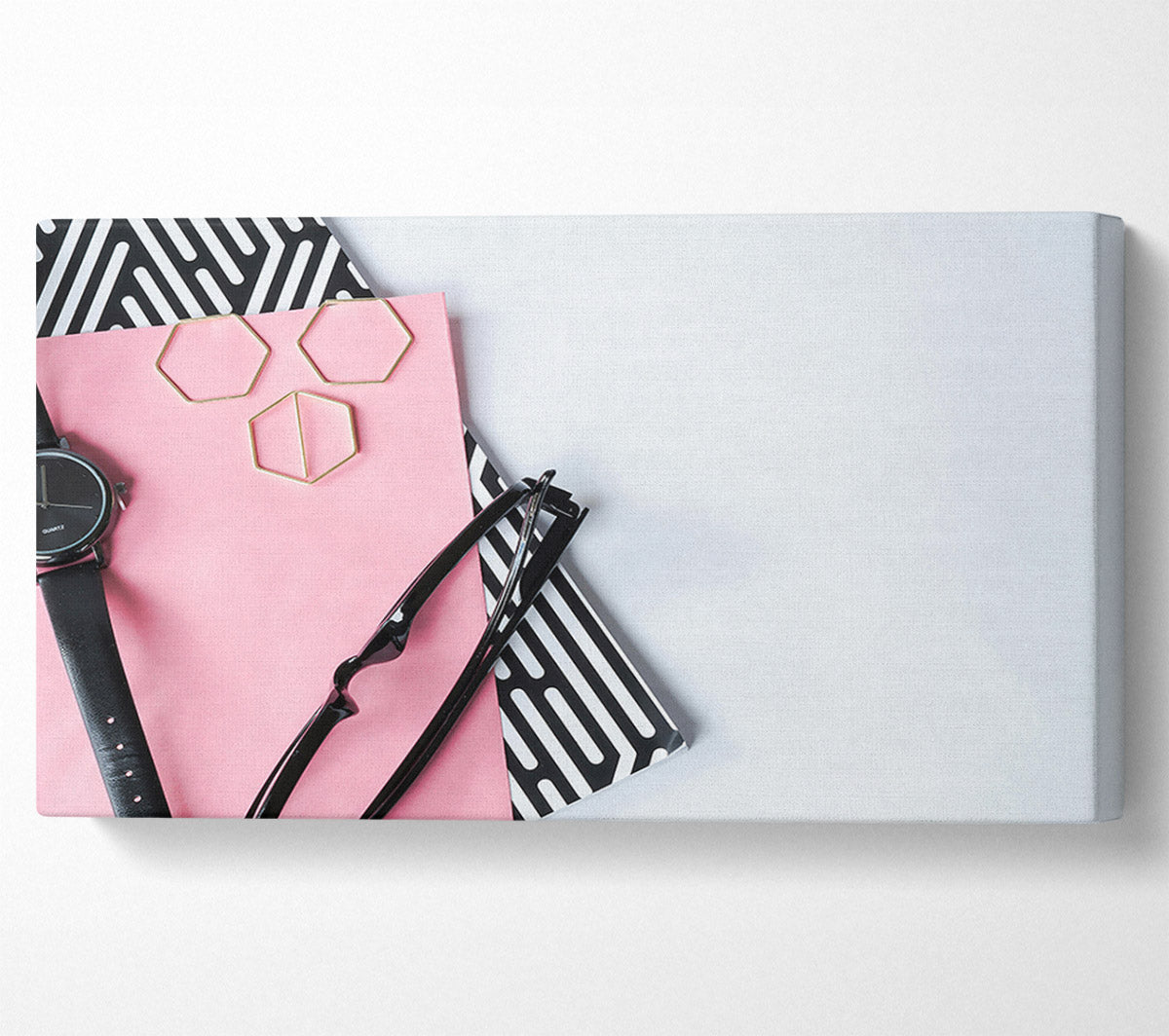 Pink & Black Abstract Canvas Wall Art