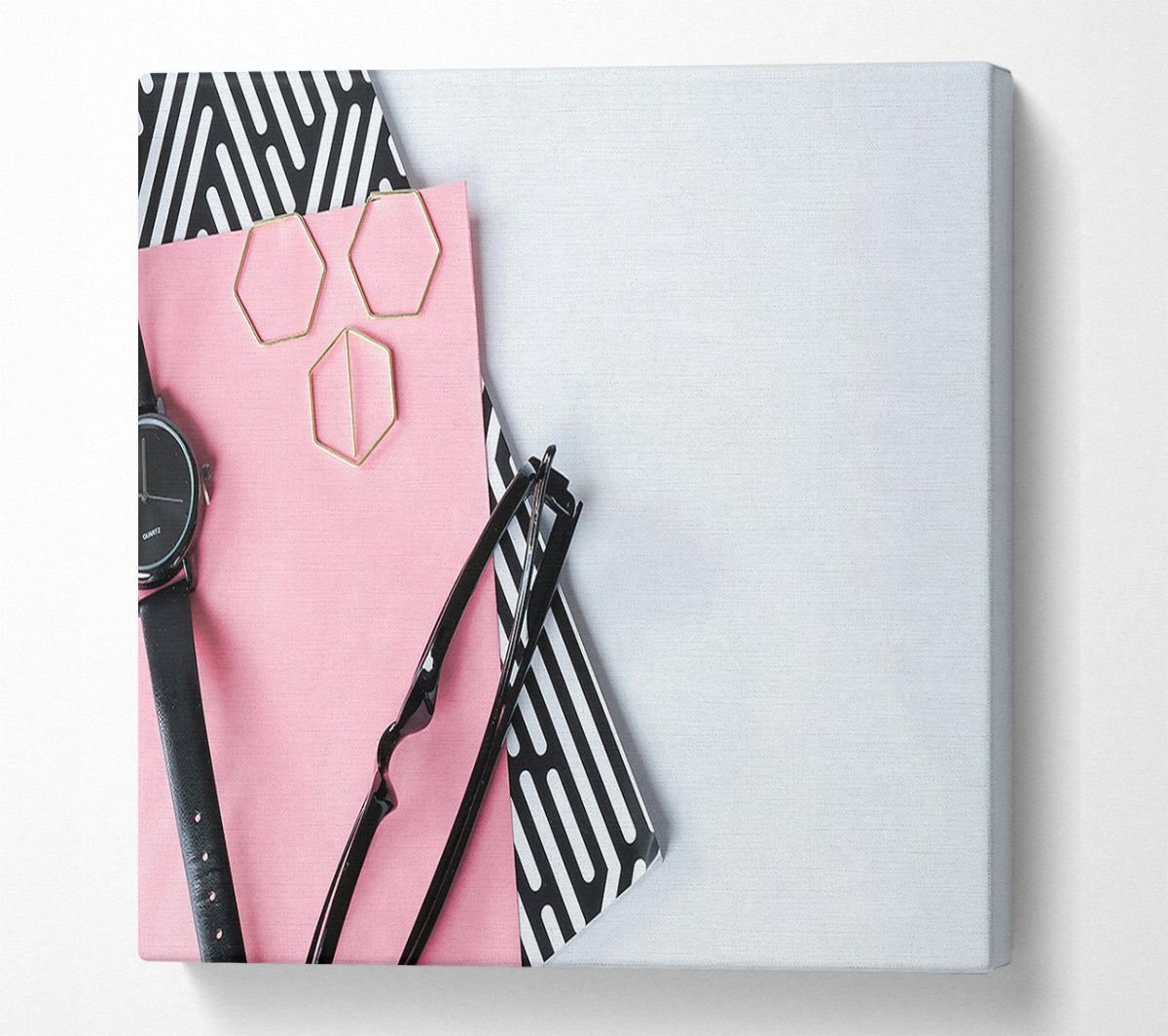Pink & Black Abstract Canvas Wall Art